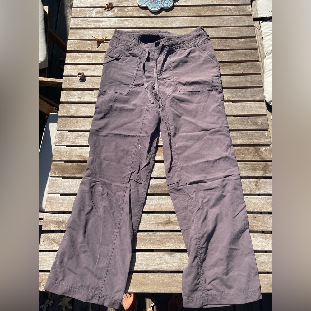 The north face purple grey hiking pants drawstring 2